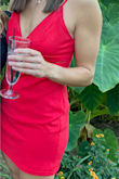 I loved this dress! I ordered it in a Large and Medium, but ended up wearing the Large just because I felt more comfortable with a little more room in it. Both sizes would have been fine honestly! With the adjustable shoulder straps it is perfect! - Lauren R.