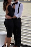I wore this dress (size S) for a formal event with my husband, I got lots of compliments on it! The back of the dress is especially striking. My only complaint is that I wasn't in love with the fabric. It's a thick stretchy material that can ride up a bit and reminded me of spandex. - Cassandra H.