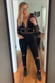 To all my buff babes, if you lift weights (or generally have broader shoulders/arms) size up! I wear a medium in pretty much everything but there was no way I was getting this over my shoulders. I exchanged it for a large and it fits perfectly. Even though I have smaller boobs, I still feel comfortable without a bra in a large. Absolutely love how it looks. - Caitlin B.