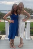 This dress fits great! Very flattering and classy all combined into one dress. I received plenty of compliments at our rehearsal dinner. My only complaint is that the dress doesn't have a lining of any kind. If it is windy, the dress will blow right apart. I just purchases a slip to wear under the dress to be safe. It would be even better if they added an inner layer! - Monica H.
