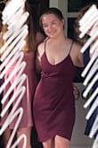 It was super cute! I think I would go a size down because the dress was long on me (I didn't mind it, it was super flattering). Also, the straps were loose. - Denette M.