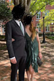 I wore this dress to a friend's wedding and it looked great. It fit perfectly around my hips and was slightly too wide in the shoulders for me, but I have that problem with most tops/dresses. It was easy to dance in and the material wasn't scratchy or uncomfortable. - Taryn S.