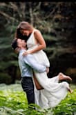 I didn't get all my pictures back yet but the engagement dress was very pretty and true to size. It's pretty thick material too so even though it's white it's not see through. - Becca A.