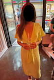 I'm always cautious with cutout dresses bc sometimes cutouts in the waist can be very unflattering on me. This dress however, fit way better than I thought and true to size. The color is a bit brighter than the pics but not highlighter color. My only issue are the ties. Idk how to tie it properly so that the knot in the front looks good. I'm only 5'1 and the dress length is perfect. I bought a bunch of dresses for options to wear to my bday brunch and this is the winner. - Camille A.