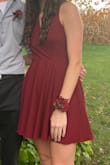 My daughter is very tall so finding dresses is a struggle. This one just made it! She felt comfortable. I'm not sure what bust size she is but it was a little loose on top so we secured it with a safety pin. - Kelly L.