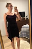 The material is so comfy and cozy! How rare is that for a nice dress? It's like pajamas! You would absolutely be comfortable wearing this for hours on end. The zipper creates a dimple/pucker in the center of my booty that would drive me crazy, so I am returning the dress. I want it to be nice and smooth and tight on the rear! 

To that point, you can't see the dimple in this photo. In real life without professional lighting I think it looks and photographs flat and wouldn't give the same wow factor as in the photo. You'd have to have SO MUCH LIGHT for it to appear the rich color of the photo. - Cargo S.