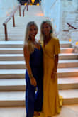 I loved this dress - the color is great but it is super long! I'm almost 5'7" and wore a 2-3" heel and it was still dragging! I like that it's lined underneath with a shorter piece. I loved this with a pop of teal earrings! - Allison B.