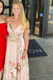 I was torn on getting this dress because I wasn't sure if the fabric would look cheap, it doesn't. The fabric is rich and pretty heavy. The dress is super flattering and comfortable. Wore it to a friends wedding and got so many compliments. I loved wearing it, and it was easy to dance in. Only problem was it is super super insanely long, so much fabric; I had to get it hemmed a lot even with wearing heels. Totally worth it, though. Great value for the price. I'm sure I'll wear this again. - April G.