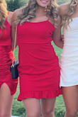 Great dress for sassy color! Perfect for a slightly casual homecoming dress. - Teresa K.