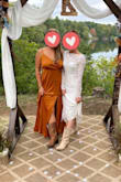 Fit perfectly, beautiful fall color, perfect bridesmaid dress! At first the straps were too long and not supporting the gals, but once I tightened them it was fine. I wore it with breast lift tape, not a bra- I don't think it would work with a bra. But worked out fine! - Lauren B.