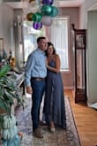 Wore this dress for my engagement party.  Truly is was the most talked about item of the party. The flow, color, perfect!  

Do think thru if you need a bra.  I wore the adhesive bra under it for a little shape and support.  

You do need an assistant to lace your into it. - Holly D.
