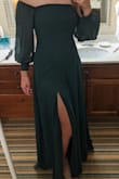 Wore this to a wedding in October and it was beautiful. Got compliments :) It was accidentally a very close color to the bridesmaid dresses.
I'm a 30D and the bust was a hair loose, but wearing a bra underneath helped hold it up just fine.
Long enough for heels to look great!!
Love everything about this dress and planning to wear it to another wedding soon. - Jen P.