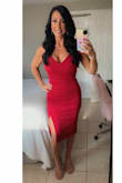 I wore this to a wedding and it was a perfect fit. Was very comfortable, has stretch to it and fits true to size. I received so many compliments on it. - Nicole R.