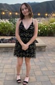 My daughter wore this sweet dress to her Homecoming dance. She said it was very comfortable and there was practically no fallout from the glitter stars. - Deanna C.