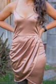 a little steam and this dress was stunning. Modest length and stretchy fabric Good choice for HOCO - Susan R.