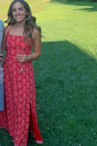 I bought this dress for a casual summer wedding and loved it! I got so many complements and it fits perfectly. I'm 5'2 so sometimes I wonder about dresses being too long but it was a perfect midi. The back is beautiful and it's so comfy! Highly recommend! - Michaela B.