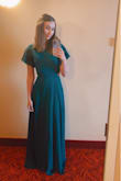 Gorgeous dress but definitely size down! Glad I followed the suggestions given as it runs a full size large. Classy and appropriate for formal weddings. Lots of compliments on it at a wedding we attended! It is very long but was alright with higher heels. - Daphne L.
