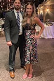 This dress is very pretty, has no stretch to it except the top IS elastic. The dress does grow while you wear it so definitely get a size down. I'm a true small & ordered a small but had to get it tailored. It was still large & I had to wear a small black belt under my bust to keep it up. Once I figured out how to make it work I loved it. - Kathleen P.