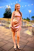 The dress fit perfectly, but the straps had to be altered, as there is no way to adjust them. This seems to be the case with other dresses on this site, as well. Besides that, it was perfect and beautiful for my daughter's homecoming dance! - Joshua J.