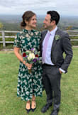 I got this dress for an outside wedding in October and it was perfect! I am 5'9" 154 lbs and M fits great! I got lots of compliments. It looks great with a leather jacket too, but you can also dress it down with a jean jacket. I think the dress is very versatile. The neckline is gorgeous and elegant. - Hristina D.