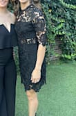 Really loved this dress. I got a medium but I should've gotten a small, no time to exchange it. It is pretty thick lace so it oddly gets hot, but beautiful regardless. I was worried about the length based off of other reviews but it was great, even for my height! - Ashley C.
