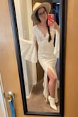 I'm in love with this dress! It's the boho dress of my dreams. I'm wearing it for my engagement photos this month and can't wait. Like other reviewers, I am going to get the lining attached to the lace to have a sleeker look. - Scarlett E.