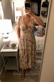 I purchased this to wear as a wedding guest dress in November. NC is usually still somewhat warm around this time, so this will be perfect with a wrap over my shoulders. The material is super soft and the quality is as expected! - Caroline P.