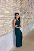 Dress fits perfectly! So happy I purchased this for my friend's wedding. Color comes out as emerald green, beautiful in lighting. - Tuyet N.