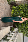 Wore this to a Black Tie wedding, and received tons of compliments! It was a very pretty dress, the V was very low cut, and I needed to use clothing tape to make sure it didn't gap when I bent over, but looked very elegant still. I definitely had to get it hemmed, as it drug on the floor in my tallest heels, but would be a great length if you were quite a bit taller. - Kendall R.
