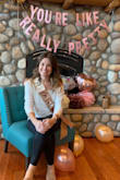 I wore this for the casual moments on my bachelorette weekend, and then I actually tie-dyed it and wore it with black leggings as part of my getting-ready outfit before my wedding! (My bridesmaids each wore a tie-dyed tee in the same color as their dress, then I used all the colors to tie dye mine) - Kirsten K.