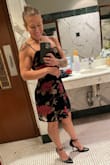 I am obsessed with this dress. I am a mom of two toddlers with some excess stomach skin, so bodycon dresses are out of the question. This dress is unsuspecting because it looks bodycon but isn't. I ordered a medium as I have an athletic build and broad chest. It was a little snug but loosened up the smallest bit throughout the night and was so comfortable. Highly recommend. - Courtney G.