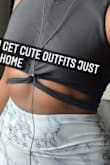 Fits perfectly. It's not suppression material (for some reason I was thinking it was) but it's a tank top as described. Very comfy while working out with a bonus of being cute!! - Tiffany J.