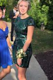 My daughter wore this dress for homecoming and it was beautiful.  She received so many compliments and although it was tight it was still very classy! I don't think the pictures do it justice. - Julie J.