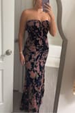 The material is so comfortable and the design is gorgeous. I bought this for a black tie wedding coming up, and I cannot wait to wear it!! The fit is very flattering yet classy! - Marie B.
