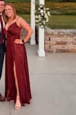 I wore this to a black tie wedding and got so many compliments. I'm normally between a small or a medium but sized up because of my chest. It was a little long and had extra fabric in the hips/stomach, so I could have done a small. I would absolutely recommend this dress, it is stunning! - Mariefred E.