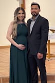 This dress is beautiful and flattering. Love the color and fit. I normally wear size medium and now being pregnant I managed to still fit in same size since it flows on the waist. - Marlet J.