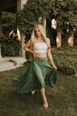 This skirt was beautiful for senior portraits. Lots of movement. Flattering. - Joy P.
