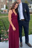 Loved this dress. Thick material and obviously super versatile and can wear  many ways. I had two weddings in 1 weekend so it was the perfect way to wear the same dress twice with switching it up a bit with the way I tied it.
Perfect length as well, 5 feet even and did not need to hem with ~ 2inch heels. Material touched the ground in the back but I did not mind.
Only downside is that the "straps" are super long, so tying it up was a bit tricky because the knot or bow was super thick and looked a little off. Took another person to help me tie it to make it look presentable but was worth it. Very much recommend the dress. This color was perfect. - Alyssa Q.