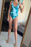 I got this one piece for a trip to Tulum and have received soooo many compliments on the color and style. Possibly my favorite swimsuit in terms of color, style, material, and fit. Super comfortable material and fits my long torso with the adjustable straps! Butt coverage is great, but I have an athletic booty so it becomes cheeky which is exactly what I like :) - Kellyn S.