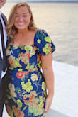 This dress was a dream! The colors, the structure and neckline/sleeve combo was very flattering on my size 12 frame. It was tighter than I expected but it worked out really well and barely rode up when walking/dancing. I felt pretty. 10/10 recommend! - Kensey D.
