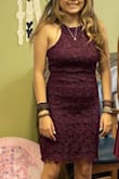 This dress is absolutely stunning.  I bought for my 13 year old for a wedding and she looked beautiful.  It fit like a glove.  I think she could have worn a small but pay attention to the measurements. - Tori L.