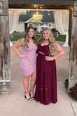 I wore this dress to a friend's wedding that was at a winery and I received so many compliments on it. It hugs you in all the right places and is very flattery. I'm self-conscious about my midsection and this dress hides my insecurities which made me feel amazing! The material stretches and survived all of my dance moves= highly recommend it! - Steph D.
