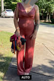 I love the look of this jumpsuit. However, the material was pretty thin and got picked up easily. I wore it to an outdoor wedding and it snagged on EVERYTHING. I don't think I'll get another wear out of it. As other reviewers noted, plan to wear heels because it's long. Not worth the price IMO - Kelsey V.
