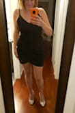 I like the way it looks but am debating if I have the nerve to wear this out.  I'm 5'9 and it's pretty short on me.  I wish these "mini" dresses came in tall girl sizes.  I like short dresses but I prefer not to flash everyone at my age.  I'm keeping it and even have it in another color but keep it in mind if you're tall! - Jessica W.