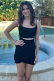 My daughter wore this dress to the Homecoming dance. It fit her great and was very elegant. The cut out was very stylish. - Kristi H.