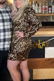 This dress was perfect for my golden birthday shower! I loved the stretch and also the shoulder pads!! Going to make more occasions so I can wear this again!! I got so many compliments and enjoyed feeling like a disco ball! - Patrice S.