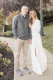 Bought this dress to wear for my engagement photos. It's so comfortable and light. Bought an xs but honestly could have sized down to the xxs. Loose but still very cute and doesn't look big on. We just got our engagement pictures back and I absolutely love how it photographed. Highly recommend. - Allison B.