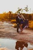 Absolutely LOVE this dress. I am normally a Large but ordered a medium based on other reviews stating it runs big and I am so glad that I did, the medium was perfect! The arms at the top are a little tight but still fit. The color is exactly like the pic and is so gorgeous. I wore this for engagement pics and OMG LOVEEEEE! Buy this dress, today! - Amber N.