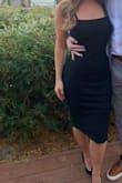 This dress is THE essential little black dress that everyone should have in their closet. It's a thick but soft and stretchy material. This could be worn on a ton of different occasions and always make you look 10/10. - Kelly G.