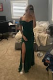 So yes I love the look of this dress on and it is super elegant, just know if you like to dance, be twirled, move your arms high in the air, this is not the dress for you. I wish there was more movement in the dress and less restrictiveness.
Other than that, love the look and fit. - Aurora H.